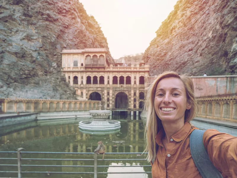 Galtaji Monkey Temple Jaipur sacred kunds and hills